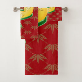 Conjunto De Toalhas Ano Novo Lunar Chinês da Moeda Dourada de Cobra 20