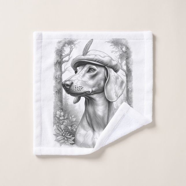 Conjunto De Toalhas Antique Marble Dachshund Statue Hand Towel (Pano de lavar)