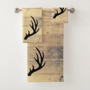 Conjunto De Toalhas Antlers dos cervos & pranchas pretos rústicos da