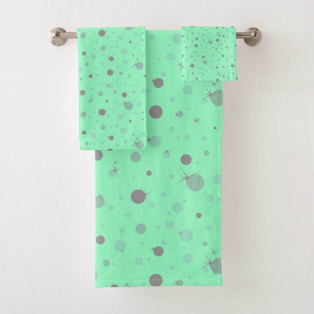 CONJUNTO DE TOALHAS AQUA CINZA SPLATTER PERSONALIZADO TOWEL SET (Insitu)