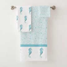 Aqua Seacavalo Bath Towel Set