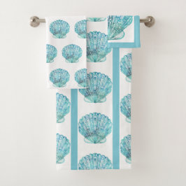 Conjunto De Toalhas Aqua Seashell