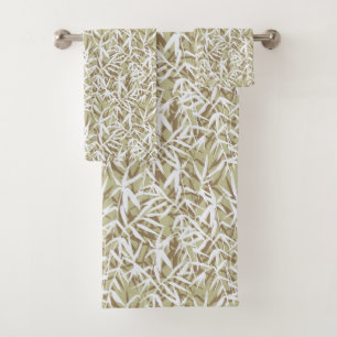 Conjunto De Toalhas Aquarela de Bambu Japonês