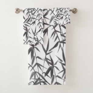 Conjunto De Toalhas Aquarela de Bambu Japonês