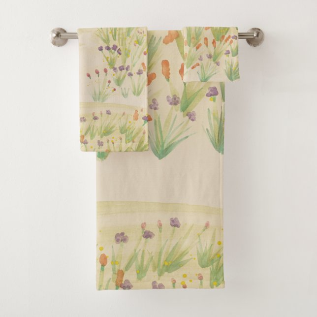 Conjunto De Toalhas Aquarela de Designer Três Peças (Insitu)