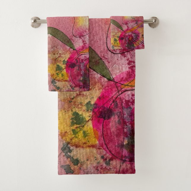 Conjunto De Toalhas Aquarela E Abstrato De Tinta Belas Artes (Insitu)