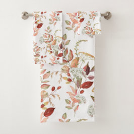 Conjunto De Toalhas Aquarela Flor Silvestre de Outono