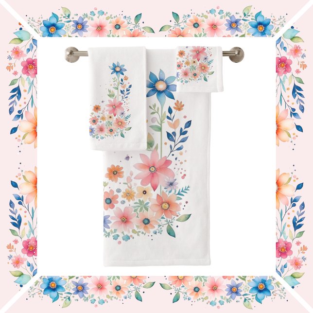 Conjunto De Toalhas Aquarela Floral (Criador carregado)