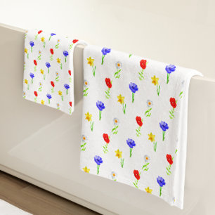 Conjunto De Toalhas Aquarela Flores