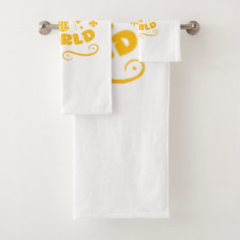 Conjunto De Toalhas Aqui está o mundo