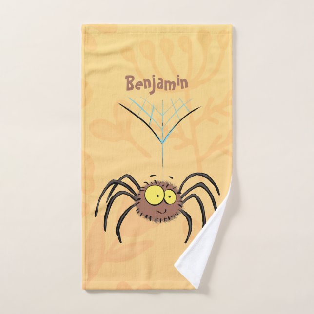 Conjunto De Toalhas Aranha de desenho animado engraçada fofa e felpuda (Toalha de mão)