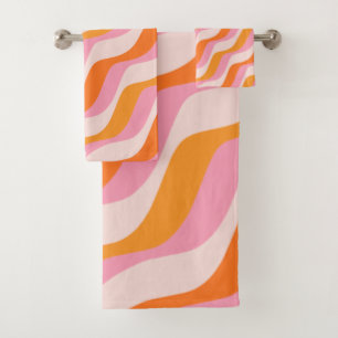 Conjunto De Toalhas Arco-Íris Abstrato cor-de-laranja cor-de-rosa