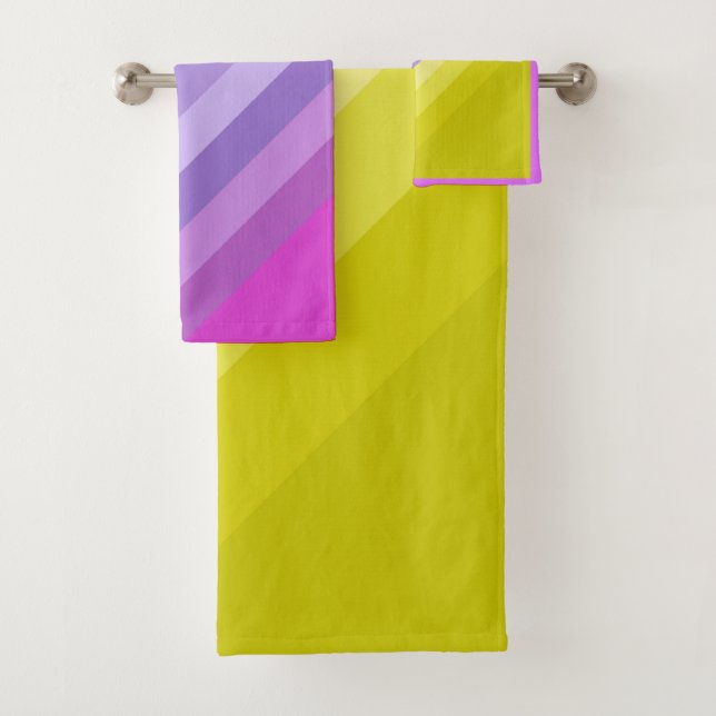 Conjunto De Toalhas Arco-íris, brilhante e riscado (Insitu)