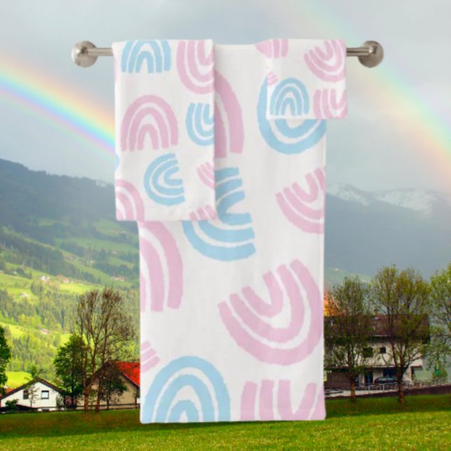 Conjunto de Toalhas Arco-Íris Pastel Orgulho Trans (Criador carregado)