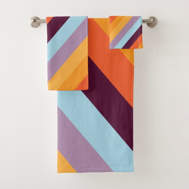 Conjunto De Toalhas Arco-Íris Retroativo Diagonal (Insitu)