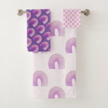 Arco-íris Roxo Padrão Moderno Meados do Século