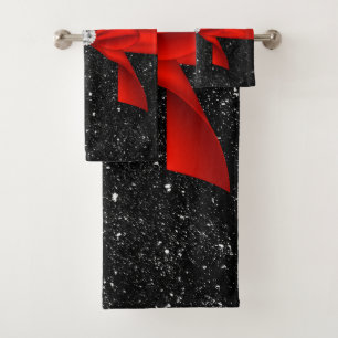 Conjunto De Toalhas Arco Vermelho Glam-Zebra Impressão-Preto-Sparkle