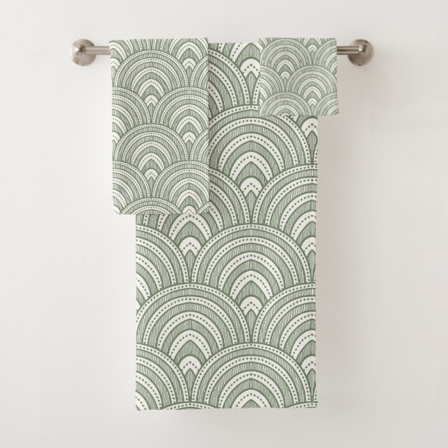 Conjunto De Toalhas Arcos Verdes Elegantes (Insitu)