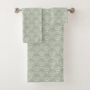 Conjunto De Toalhas Arcos Verdes Elegantes