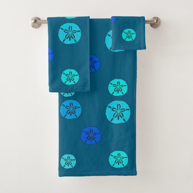 Conjunto De Toalhas Areia azul dólares (Insitu)