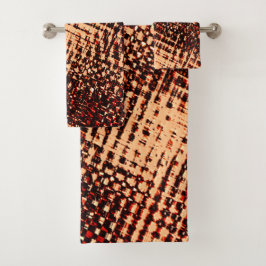 Conjunto De Toalhas Arranhões grossos e crus em laranja com sombra