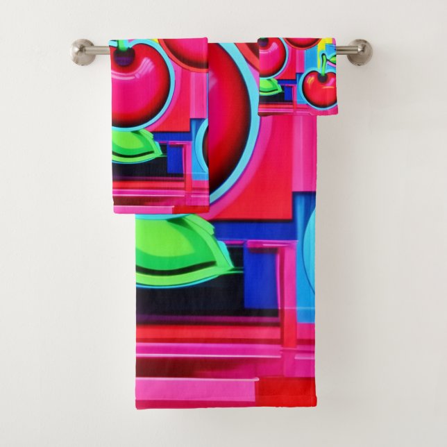Conjunto De Toalhas Arrebentação de Cereja Pop Art (Insitu)