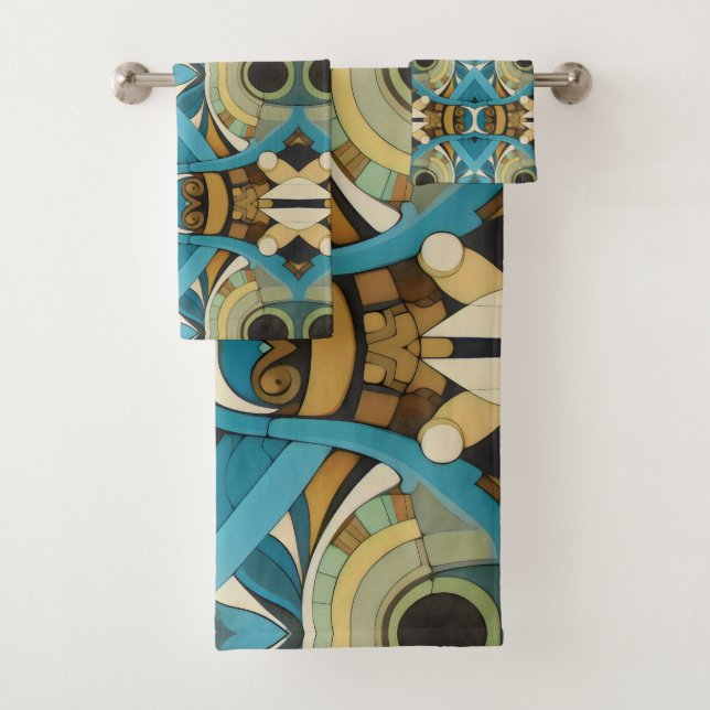 Conjunto De Toalhas Art Deco Abstrato (Insitu)