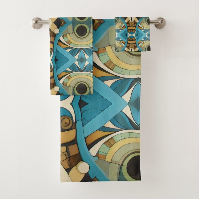 Conjunto De Toalhas Art Deco Abstrato (Insitu)