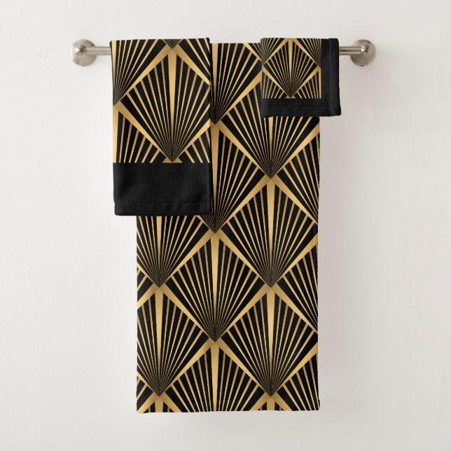 Conjunto De Toalhas Art Deco Costas E Dourado (Insitu)