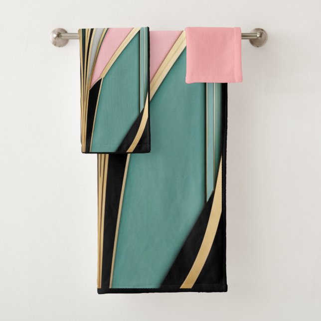 Conjunto De Toalhas Art Deco Design Bath Toalha. (Insitu)