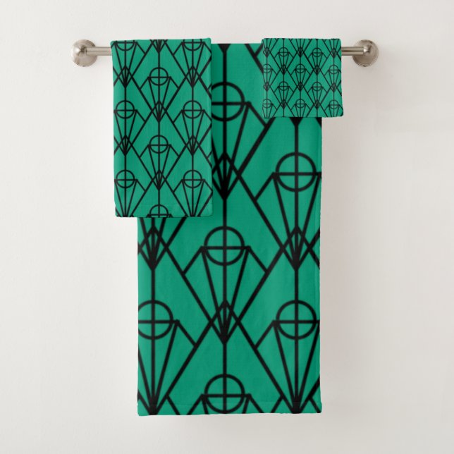 Conjunto De Toalhas Art Deco Diamantes (Insitu)