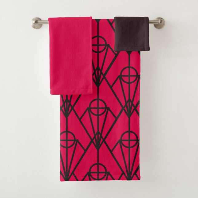 Conjunto De Toalhas Art Deco Diamantes Bath Towel Set (Insitu)
