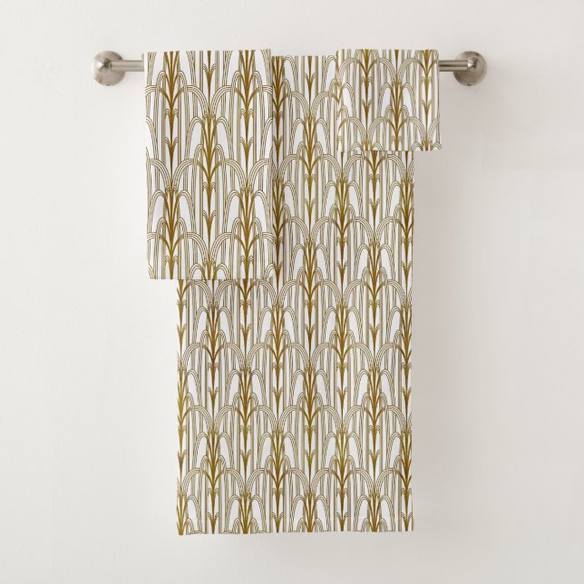 Conjunto De Toalhas Art Deco em Ouro (Insitu)