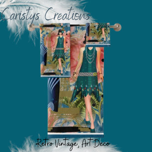 Conjunto De Toalhas Art Deco Flappers