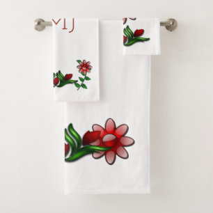 Conjunto De Toalhas Art deco floral das impressões