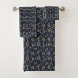 Conjunto De Toalhas Art Deco pattern with geometric shapes in gold