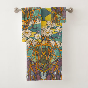 Conjunto De Toalhas Art nouveau Alphonse mucha florescente libélula