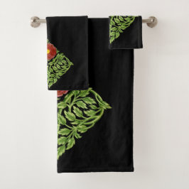 Conjunto De Toalhas Art Nouveau Rosa vermelha De Morgan