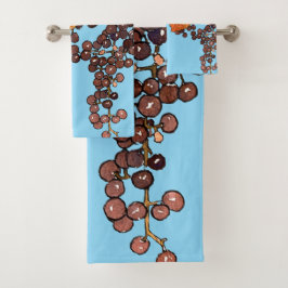 Conjunto De Toalhas Art Nouveau Uvas Congeladas