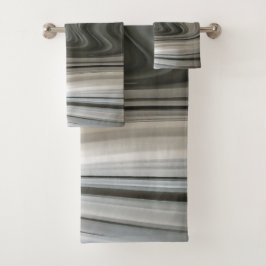Conjunto De Toalhas Arte abstrata de derramamento acrílico monocromáti