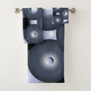 Conjunto De Toalhas Arte Abstrata Orbital de Círculo Concêntrico Globa
