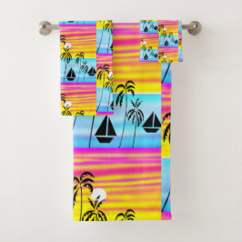 Conjunto De Toalhas Arte Africana, Verão Tropical Sunset