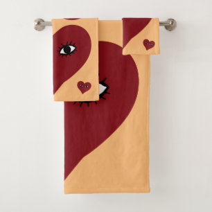 Conjunto De Toalhas Arte cardíaca - Decoração do banho cardíaco