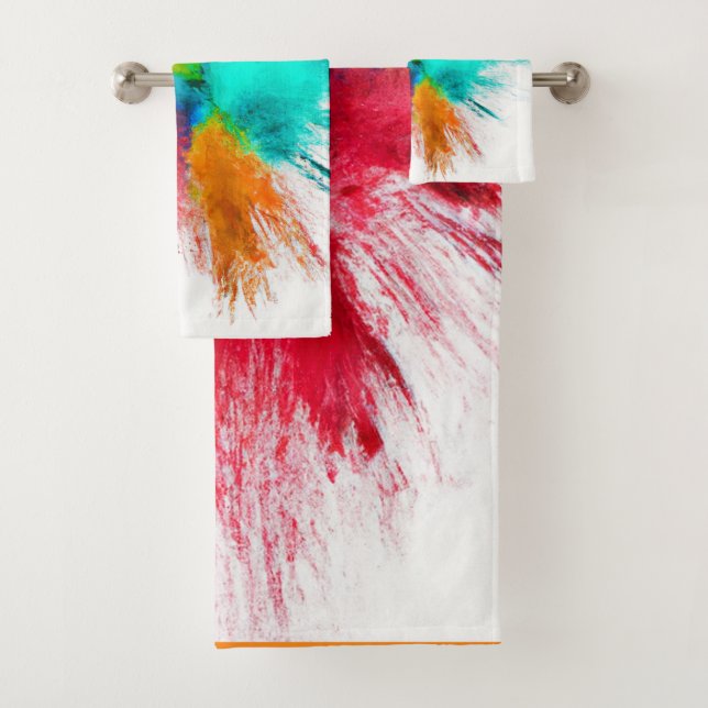 Conjunto De Toalhas Arte Central de Peça de Explosão de Cor (Insitu)
