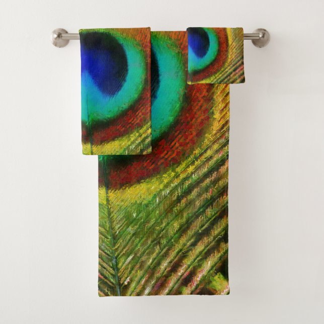 Conjunto De Toalhas Arte da pena do pavão (Insitu)