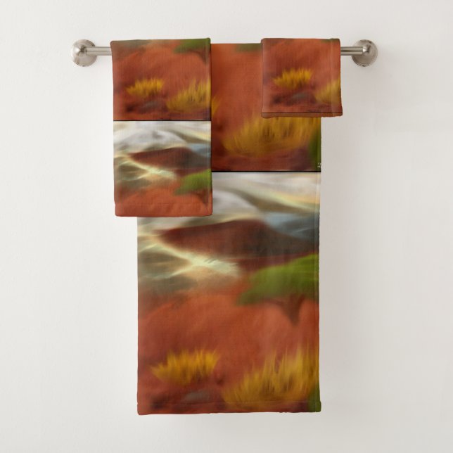 Conjunto De Toalhas Arte de Abstrato do Outback Dawn australiano (Insitu)