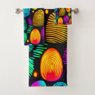 Conjunto De Toalhas Arte de Abstrato inspirada em impressões digitais
