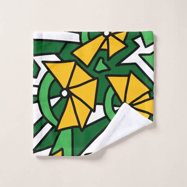 Conjunto De Toalhas Arte de Arroz das Flores Amarelas (Pano de lavar)