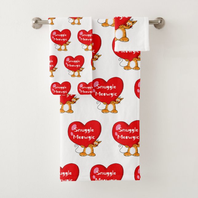 Conjunto De Toalhas Arte de Canuca Meowgic Engraçada (Insitu)