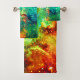 Conjunto De Toalhas Arte de Canvas de Galáxias Vibrante